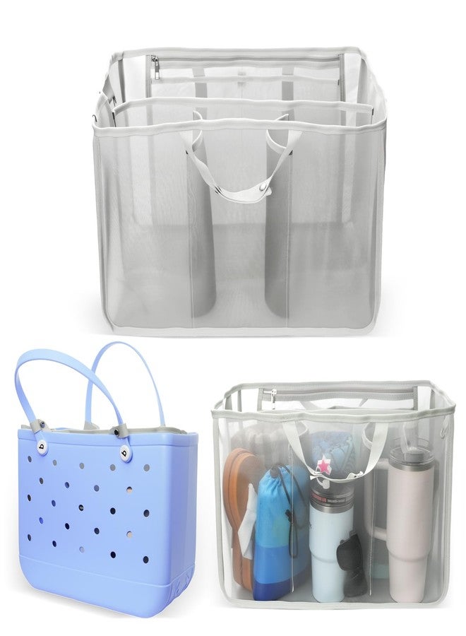 lipmo Beach Bag Organizer Insert for X Large Bogg Bag Accessories, Original Lightweight Mesh Divider Storage Bag Suitable for XL Bogg Bag, Beach Tote Bag Organizer Insert Inner Bags (Gray) - Image 1